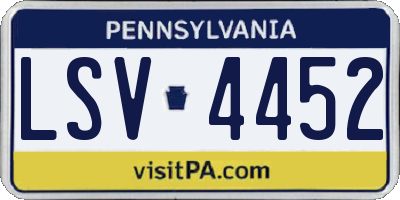 PA license plate LSV4452