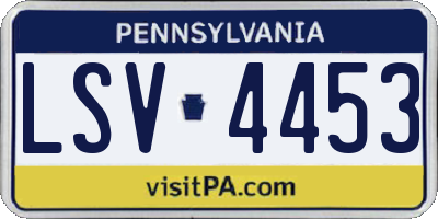 PA license plate LSV4453