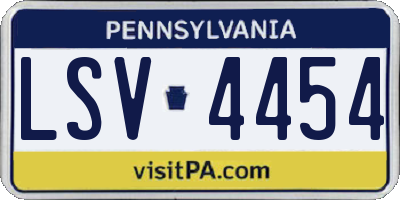 PA license plate LSV4454
