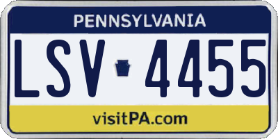 PA license plate LSV4455