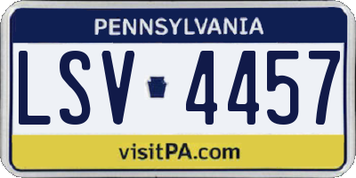 PA license plate LSV4457