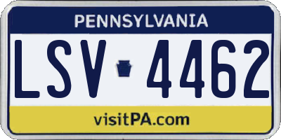 PA license plate LSV4462