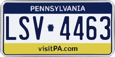 PA license plate LSV4463