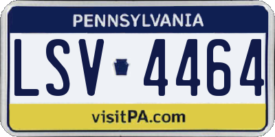 PA license plate LSV4464