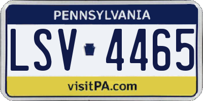 PA license plate LSV4465