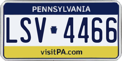 PA license plate LSV4466