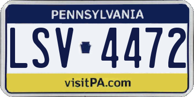 PA license plate LSV4472