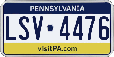 PA license plate LSV4476