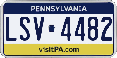 PA license plate LSV4482