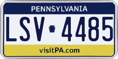 PA license plate LSV4485