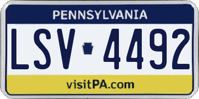 PA license plate LSV4492