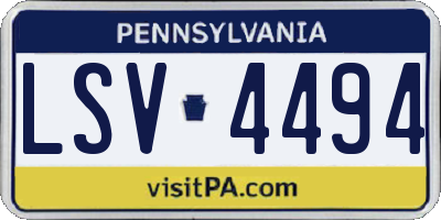 PA license plate LSV4494