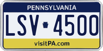 PA license plate LSV4500