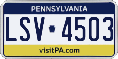PA license plate LSV4503