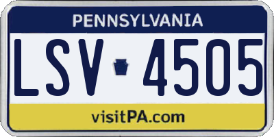 PA license plate LSV4505