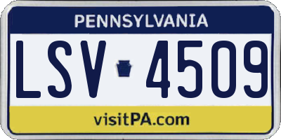 PA license plate LSV4509