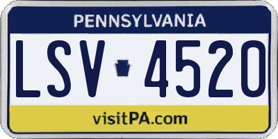 PA license plate LSV4520