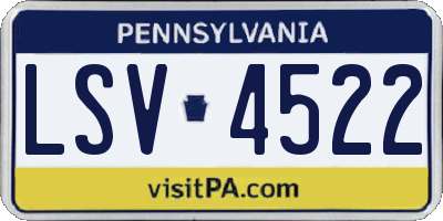 PA license plate LSV4522