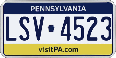 PA license plate LSV4523