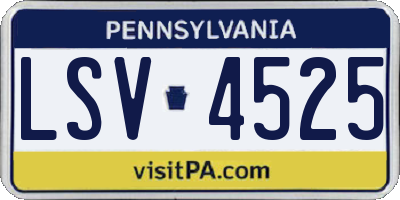PA license plate LSV4525