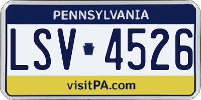 PA license plate LSV4526