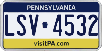 PA license plate LSV4532
