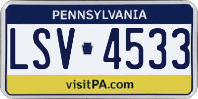 PA license plate LSV4533