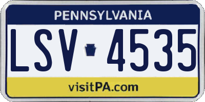 PA license plate LSV4535