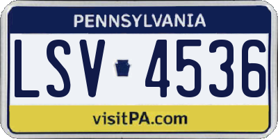 PA license plate LSV4536