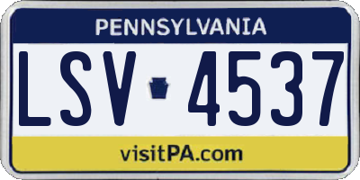 PA license plate LSV4537