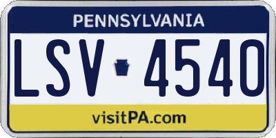PA license plate LSV4540