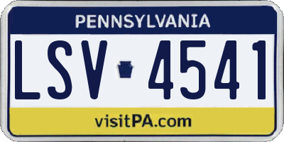 PA license plate LSV4541