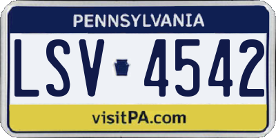 PA license plate LSV4542