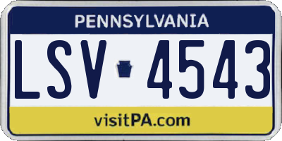 PA license plate LSV4543