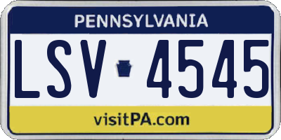 PA license plate LSV4545