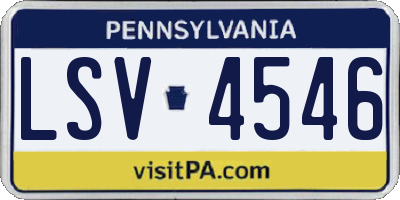 PA license plate LSV4546