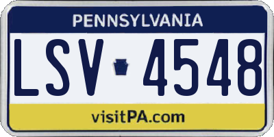 PA license plate LSV4548