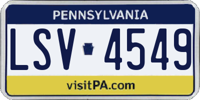 PA license plate LSV4549
