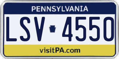 PA license plate LSV4550