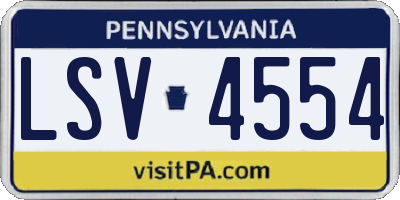 PA license plate LSV4554