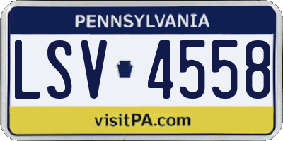 PA license plate LSV4558