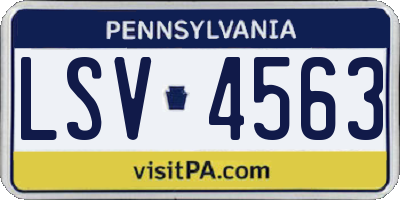 PA license plate LSV4563
