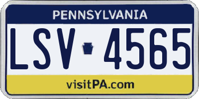 PA license plate LSV4565