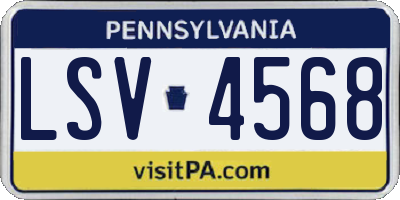 PA license plate LSV4568