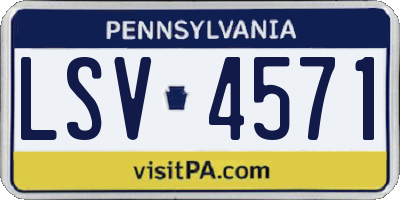 PA license plate LSV4571