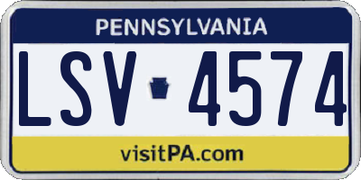 PA license plate LSV4574