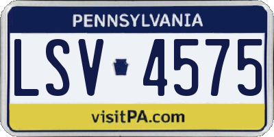 PA license plate LSV4575
