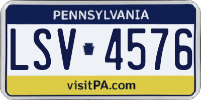 PA license plate LSV4576