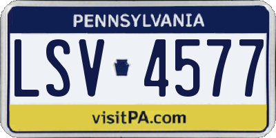 PA license plate LSV4577