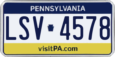 PA license plate LSV4578